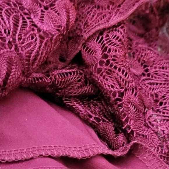 Indigo Soul 3,/4 sleeve blouse, lace sleeves, lined inside size XL - Picture 5 of 8